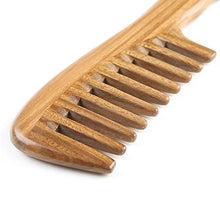 Carica l&#39;immagine nel visualizzatore di Gallery, EQLEF verde legno di sandalo a denti larghi senza mano pettine statico,... - Ilgrandebazar