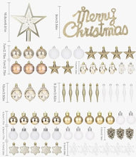 Carica l&#39;immagine nel visualizzatore di Gallery, 70 Pezzi Addobbi Natalizi Infrangibili Albero Natale con Gancio,Palline di Natale champagne oro Natalizie,In Plastica Infrangibile,Palle Di Natale Grandi E Piccole per Albero di Natale,Feste,Matrimoni