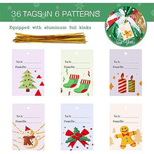 Carica l'immagine nel visualizzatore di Gallery, Evance 35 pezzi Sacchetti Regalo di Natale con 36 Tag Regalo, Sacchetti Regalo,Sacchetto per Caramella e Biscotto Sacchetti di Regalo regali di Natale