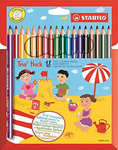 Carica l&#39;immagine nel visualizzatore di Gallery, Matita colorata triangolare - STABILO Trio thick - Astuccio da 18 - Colori assortiti