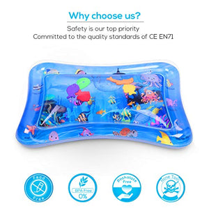 Fanmad Tappeto Gioco Gonfiabile ad Acqua per Bambini - Giocattoli Blue