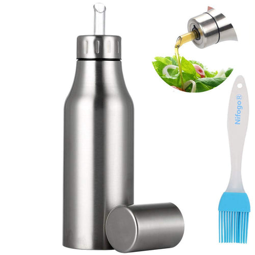 Nifogo Bottiglia di Olio - e Aceto Dispenser 750ml+spazzola Per