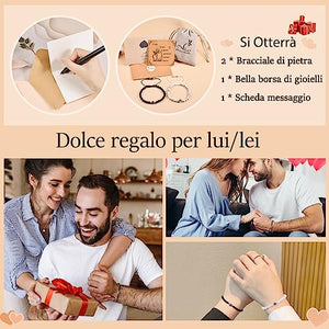 CheersLife Braccialetto Di Proiezione Ti Amo In 100 Lingue Braccialetti Di Coppia Regalo Per Uomo Fidanzato Fidanzata Marito Moglie Anniversario San Valentino Natale Compleanno Regalo Per Lui E Lei
