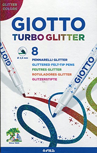 Giotto Turbo Glitter astuccio da 8 pennarelli con inchiostro 8er Etui - Ilgrandebazar