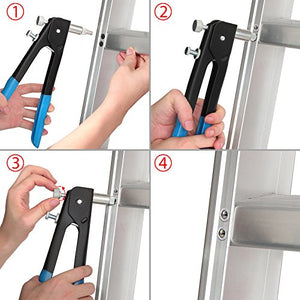 ESYNiC Kit Rivettatrice Professionale con 86pz Rivetti Blu Con M3-m8 - Ilgrandebazar