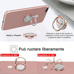 Ossky Anello Supporto Telefono Cellulari Universale Oro Rosa+Argento