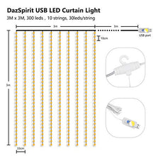 Carica l&#39;immagine nel visualizzatore di Gallery, Luci per Tende a LED, DazSpirit Tenda luminosa Cascata Bianco Caldo - Ilgrandebazar