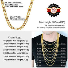 Carica l&#39;immagine nel visualizzatore di Gallery, ChainsHouse Hip Hop Curb Ragazzi Collana Catena a maglie cubane in Oro(15mm) - Ilgrandebazar