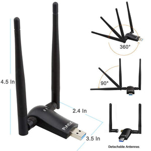 Adattatore Antenna WiFi 1200Mbps USB 3.0 Chiavetta con 5dBi WIFI01 - Ilgrandebazar