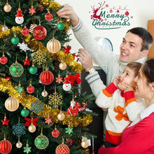 Carica l'immagine nel visualizzatore di Gallery, FAMKEEP Palline di Natale 70pz Palline Natalizie Decorazioni Albero di Natale Palla Palline decorative Rosso e Verde, Diverse Forme Plastica decorazioni per albero di Natale Addobbi Feste Nozze