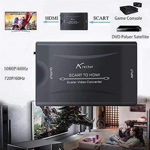 Aerctor Adattatore SCART HDMI per TV - Convertitore Spina di alimentazione