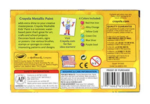 Crayola - Tempere Lavabili per Bambini, Colori Metallici - Ilgrandebazar