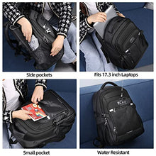 Carica l&#39;immagine nel visualizzatore di Gallery, HOMIEE Zaino Uomo 17.3 Pollici Zaino Porta PC Antifurto 40L Bagaglio a Mano Zaini PC Portatili da Viaggio per Laptop Computer Lavoro Ufficio Scuola Università Unisex Nero Casual
