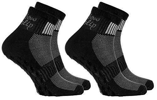 Rainbow Socks - Donna Uomo Sportive Calze Antiscivolo ABS di 42/43, 2 X Nero - Ilgrandebazar