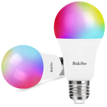 Carica l&#39;immagine nel visualizzatore di Gallery, bakibo Lampadina Wifi Intelligente Led Smart Dimmerabile 2 Pcs, Multicolore - Ilgrandebazar