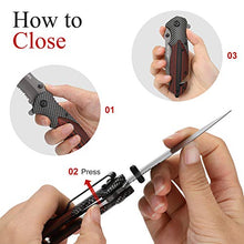 Carica l'immagine nel visualizzatore di Gallery, Jellas Coltello Pieghevole, 7Cr17 Soccorso Portatile di...