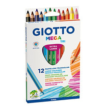 Carica l'immagine nel visualizzatore di Gallery, Giotto 220600 Gio Mega-Tri Astuccio 12 Maxi Pastelloni Colorati, Multicolore, 12 Unità, Confezione Da 1