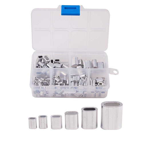 Increway 180PCS 6 taglie in alluminio crimpatura maniche loop clip puntale... - Ilgrandebazar