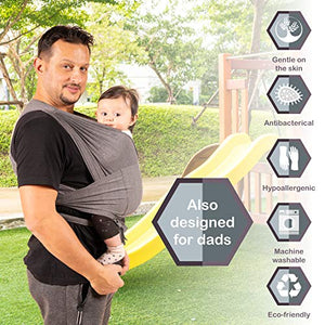 New 2020 - KALPAS - Fascia Porta Bambino Facile Da Indossare Grigio Antracite