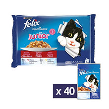 Carica l&#39;immagine nel visualizzatore di Gallery, Felix Le Ghiottonerie Gatto Junior con Manzo e Pollo, 4 x 100 g -...