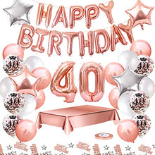 Carica l&#39;immagine nel visualizzatore di Gallery, MMTX Palloncini Compleanno 40 Anni Oro Rosa Decorazioni per Feste...
