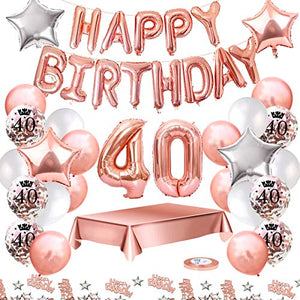 MMTX Palloncini Compleanno 40 Anni Oro Rosa Decorazioni per Feste...