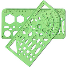 Carica l&#39;immagine nel visualizzatore di Gallery, Set di 6 Mascherina Geometrica Disegno Tecnico Flessibile ma Resistente...