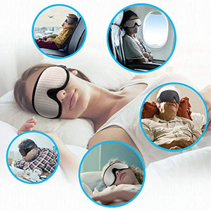 Mascherina per Dormire, 3D Sagomata Maschera Dormire con Fori Nero