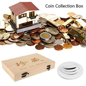 DWDMZ - Scatola in Legno per Collezione di Monete, 100 Pezzi, Contenitore... - Ilgrandebazar
