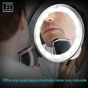 Aphrodite Specchio bagno Trucco Portatile con ingrandimento 10 X, Luce LED,... - Ilgrandebazar
