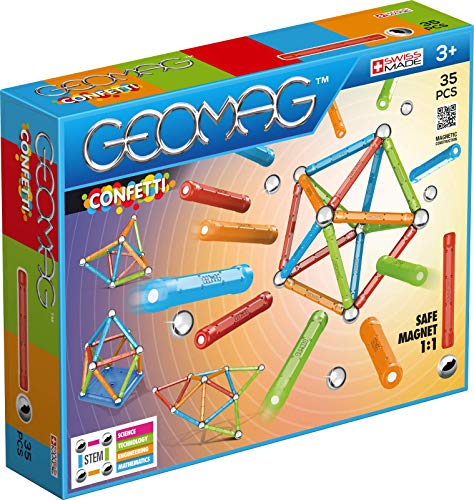 Geomag- Confetti Gioco di Costruzione Magnetico, 35 Pezzi, Multicolore