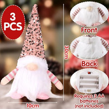 Carica l'immagine nel visualizzatore di Gallery, MOYKSRR Gnomi Natalizi Set di 3, Elfo Babbo Natale Peluche, Gnomo di Natale Decorazioni Natalizie, Gnomo Natale con LED, Decorazione Natalizia Casa per Albero Natale Tavolo Camino