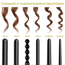 Carica l&#39;immagine nel visualizzatore di Gallery, LOETAD Ferro Arricciacapelli 6-in-1 Schermo LCD Temperatura Regolabile 80°C... - Ilgrandebazar