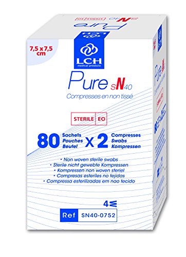 LCH Compresse di Garza in Tessuto Non-Tessuto/Sterile, 7.5 x cm - 40 gr - Ilgrandebazar