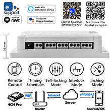 Carica l&#39;immagine nel visualizzatore di Gallery, 4CH Pro R2 WiFi Interruttore Intelligente Wireless 4 Gang PRO
