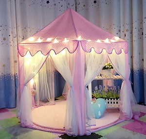 UniqueVC Castello della Principessa Play Tent con Il LED - 135 cm(Diametro)... - Ilgrandebazar