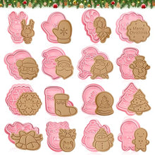 Carica l&#39;immagine nel visualizzatore di Gallery, 16 Pezzi Formine per Biscotti Natalizi, Formine Biscotti Natale 3D Tagliabiscotti Natalizi Plastica Stampi Biscotti, Stampo per Biscotti Natalizi per Decorare Biscotto Dolci Torta