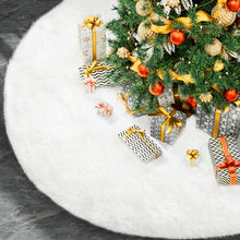 Carica l'immagine nel visualizzatore di Gallery, Zibroges Gonna dell'Albero di Natale di Lusso da 122cm - Bianco Radiante con Fiocchi di Neve Argentati Scintillanti - Decorazione Natalizia Perfetta per un'Atmosfera Festosa