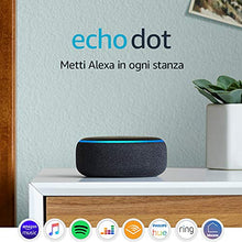 Carica l&#39;immagine nel visualizzatore di Gallery, Echo Dot (3ª generazione) - Altoparlante intelligente con Tessuto antracite