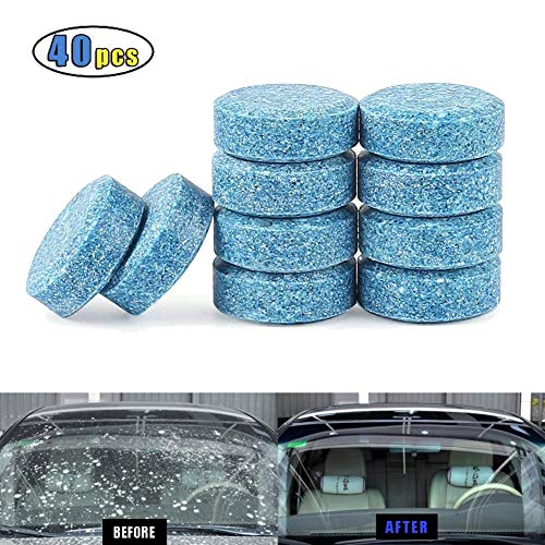 Kindax 40pcs Pastiglie Lavavetri Effervescenti, Detergente per Pulizia Vetri...