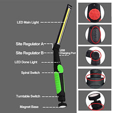 Carica l&#39;immagine nel visualizzatore di Gallery, Lampada da Lavoro LED Ricaricabile Magnetica Portatile Professionale Verde