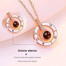 Carica l'immagine nel visualizzatore di Gallery, StillCool Proiezione Collana 100 Lingue"Love Memories" Oro Rosa