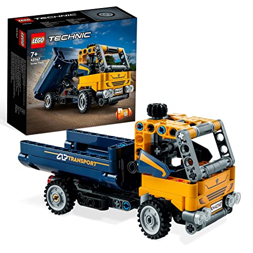 LEGO 42147 Technic Camion Ribaltabile, Set 2 in 1 con Camioncino ed Escavatore Giocattolo, Giochi per Bambini e Bambine dai 7 anni in su, Idee Regalo