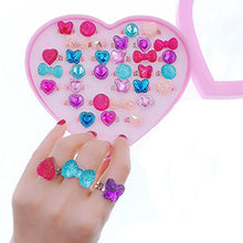 Carica l&#39;immagine nel visualizzatore di Gallery, JZK 36 Regolabili Gemstone Cristallo Anelli Gioco per Bambina - Ilgrandebazar