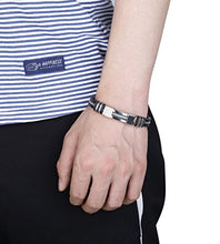 Carica l&#39;immagine nel visualizzatore di Gallery, sailimue Gioielli in Acciaio Inossidabile Gel di Silice Uomo Bracciali per...