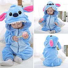 Carica l'immagine nel visualizzatore di Gallery, Unisex Bambino Inverno Pagliaccetto Coniglio Tigre Cucire Animale Stile Flanella Cosplay Halloween Costume Attrezzatura