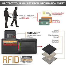 Carica l&#39;immagine nel visualizzatore di Gallery, wilbest® Portafoglio Uomo Slim Vera Pelle Blocco RFID, Con Portamonete, Porta Chiavi e Carte di Credito, Finestra ID, Scomparti Banconote e Confezione Regalo, Piccolo Brifold - NERO