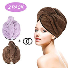 Carica l&#39;immagine nel visualizzatore di Gallery, Tencoz Asciugamano Capelli a Turbante, 2pcs a Turbante in Purple - Ilgrandebazar