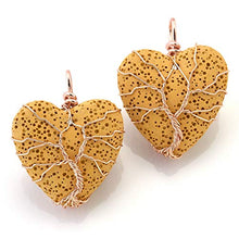 Carica l&#39;immagine nel visualizzatore di Gallery, Jovivi Gioielli Donna Collana con Ciondolo Cuore in Lava Diffusore Giallo - Ilgrandebazar