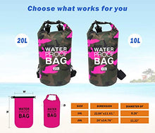 Carica l&#39;immagine nel visualizzatore di Gallery, Idefair Borsa Impermeabile a Secco, Zaino da Spiaggia Galleggiante 20L, Rose